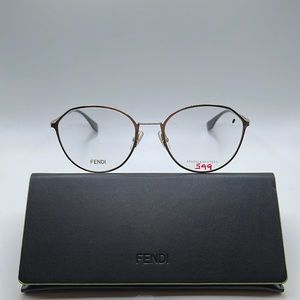 NWOT. Fendi oval, gold wire frames.